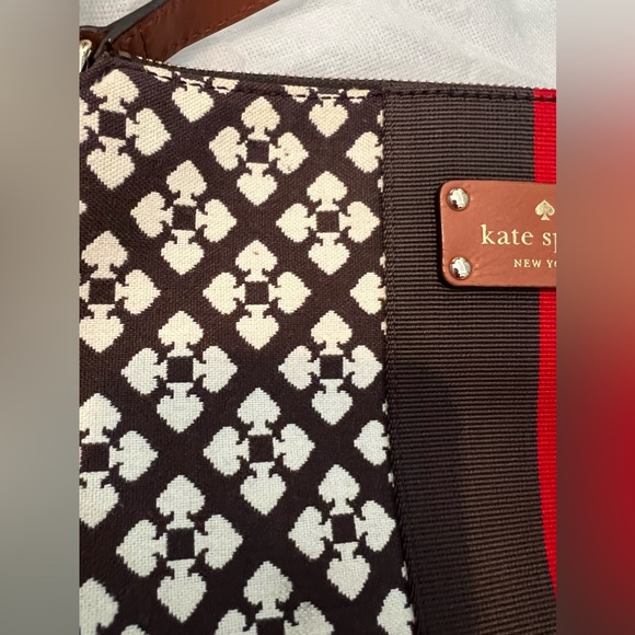 Pre owned Kate Spade Vintage Crossbody Canvas Bag in Brown/Off White/Red - Picture 8 of 9